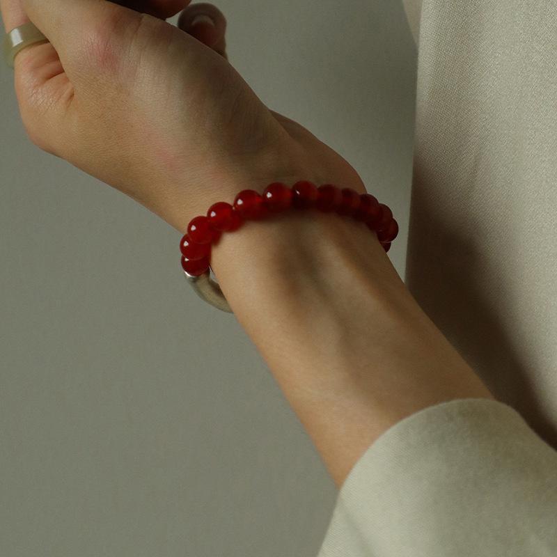 

Натуральный агатовый кристальный браслет из бусин Новый китайский простой высококлассный браслет Легкая роскошь универсальные темпераментные украшения