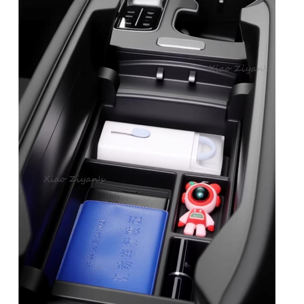 For Chery Tiggo 8 PHEV CSH 2025~2027 2026 Car Armrest Storage Box Lower Storage Box Wireless Charging Pad Interior Accessories