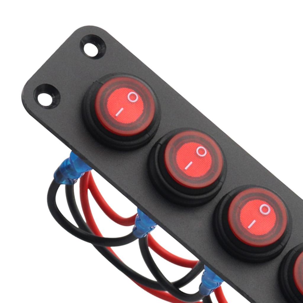 Rocker Switch Panel Pre Wired Waterproof for RV Yht Car Trailers Vehicles