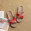 Women Slippers Flat Sandals Linen Lightweight Casual Summer Ladies Flip Flop Household Slippers Slides Indoor House Zapatos