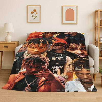 Couverture Flottante Douce et Chaude Rapper Star Légende Juice WRLD 999 Rétro pour Chambre à Coucher Salon Lit Voyage Camping