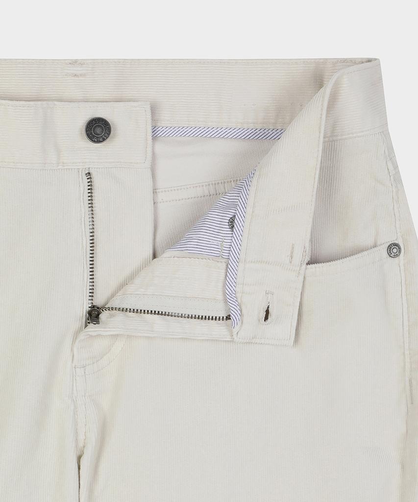 BROOKS BROTHERS Slim Fit 15W Corduroy 5-Pocket Pants (Ivory) (Bbpcmf0703Bew)