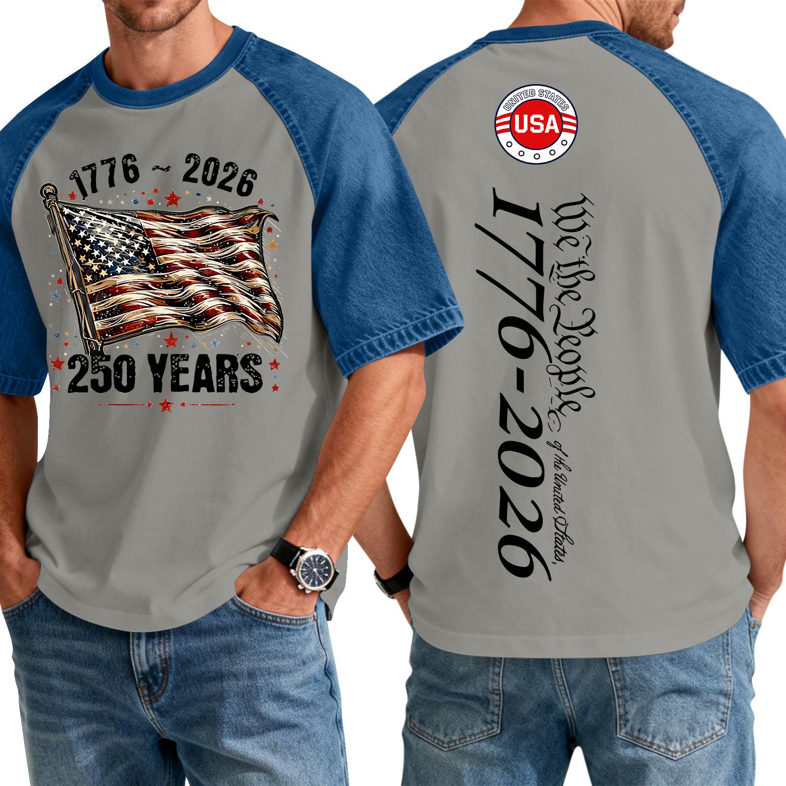 

Men s Denim Patchwork Shirt, Casual Short-sleeved Comfortable T-shirt, Fashionable For Spring And Summer. S