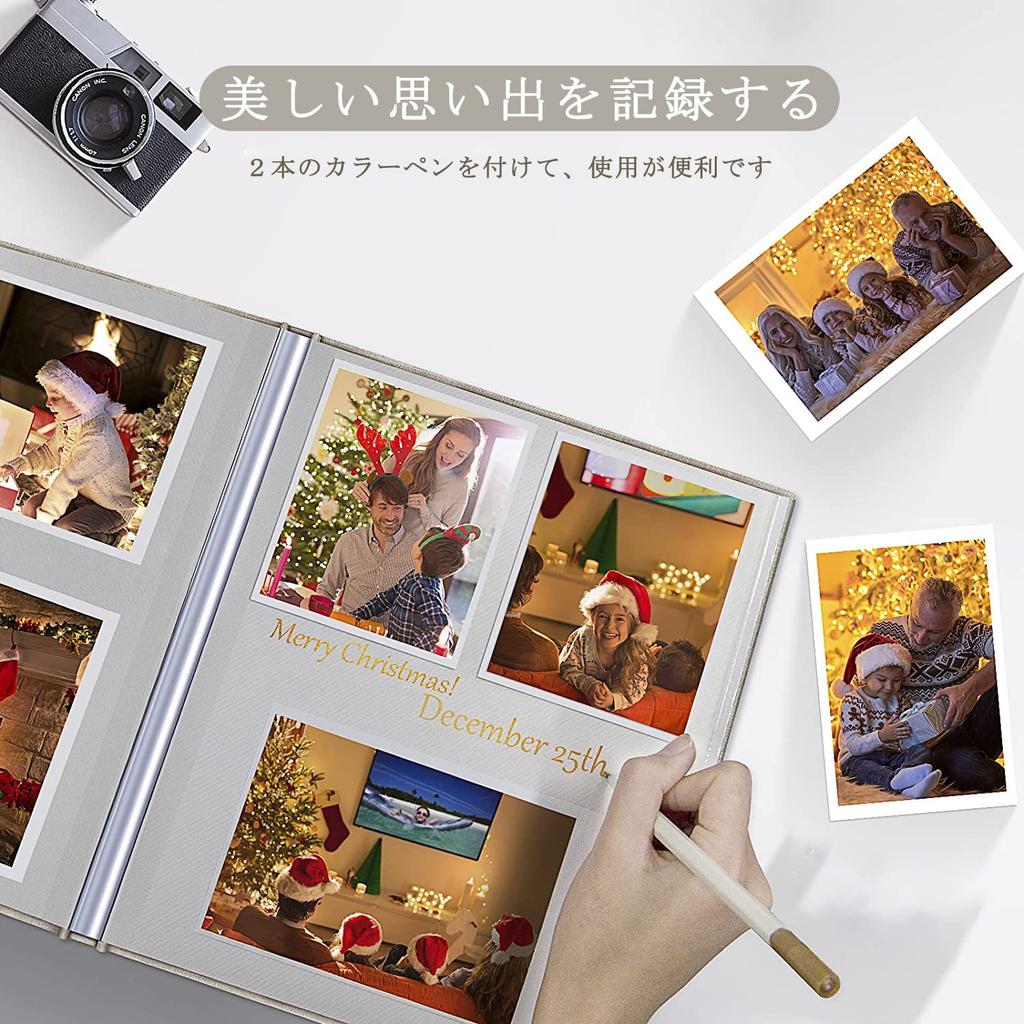 AIOR Photo Handmade Photo Large File with 20 Sheets DIY Free Cotton and Linen Perfect for and Growing Beige Self-Adhesive Album, Book, Capacity,