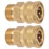 2 Stück Reines Kupfer M22 Hochdruckreiniger Anschlussadapter 3/8 Zoll NPT Innengewinde auf M22 Außengewinde Adapter