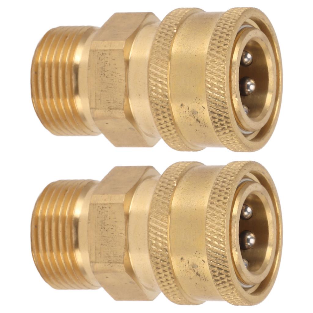 2 Stück Reines Kupfer M22 Hochdruckreiniger Anschlussadapter 3/8 Zoll NPT Innengewinde auf M22 Außengewinde Adapter