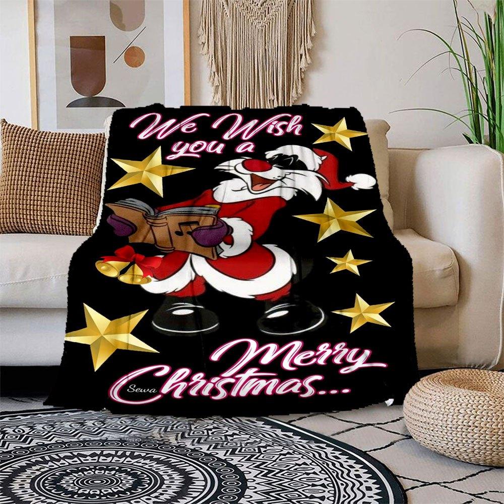 

Sylvester Christmas Phone WallpaperBlanket Flannel Throw Blanket for Sofa, Bed, Travel, Camping, Office 100x150cm