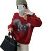 Women Autumn Winter Loose Knitted Sweater Soft Warm Long Sleeve Solid Color Casual Oversized Pullover Daily Streetwear Tops