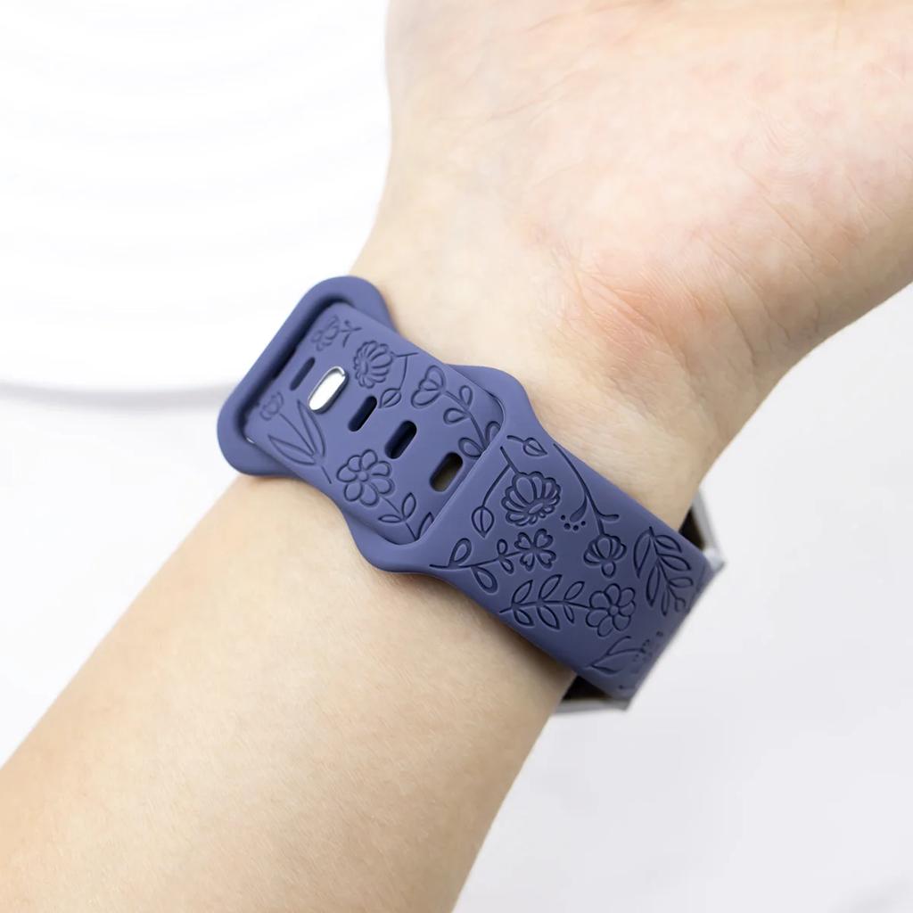 Prints Design Strap for Samsung Galaxy Fit 3 Watch Band Silicone Engraving Bracelet for Samsung Galaxy Fit 3 Floral Wristband