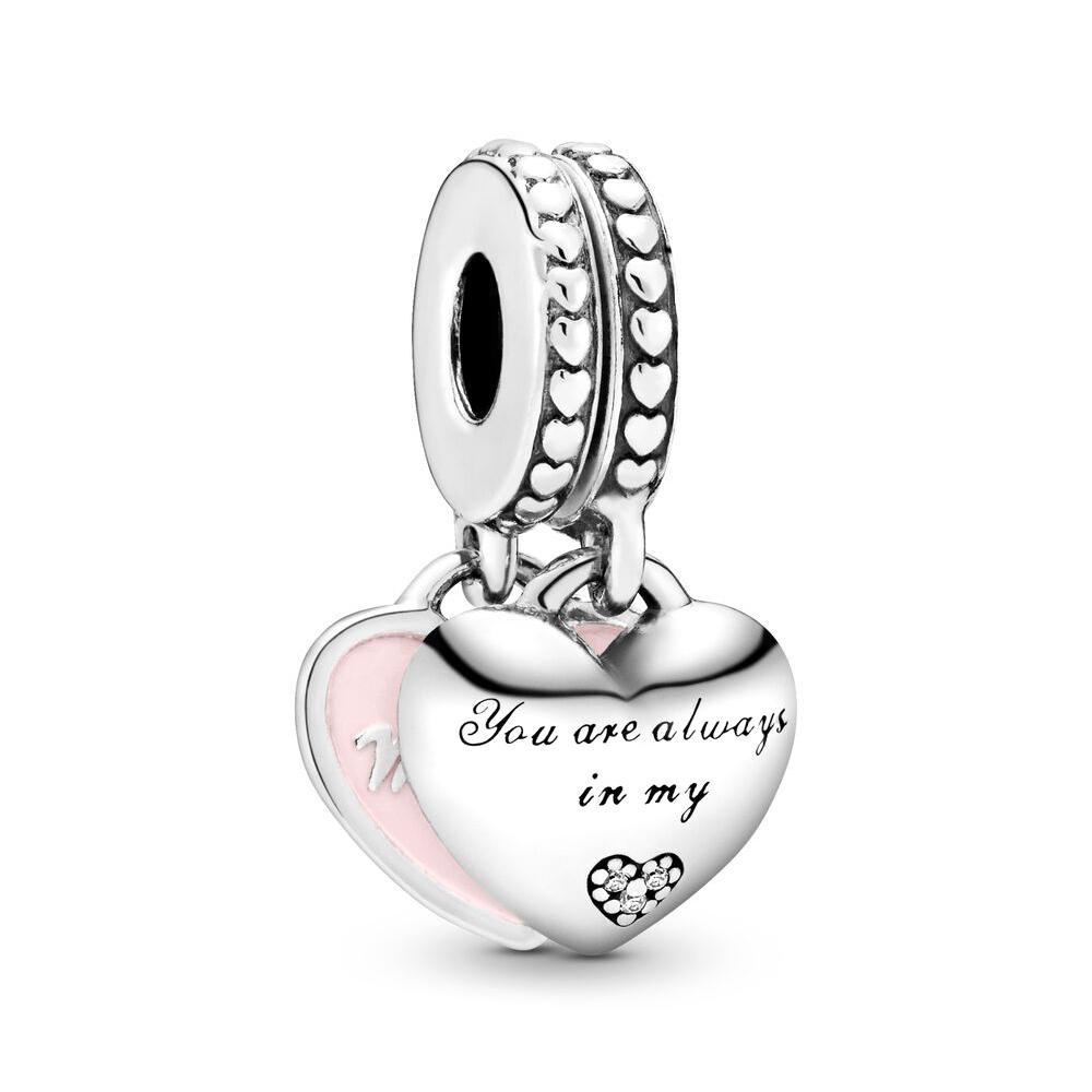 New  S925 Silver Camping Night Sky Heart Shape Pendants Fit For Couples Bracelet Nacklace Jewelry Gift DIY Making