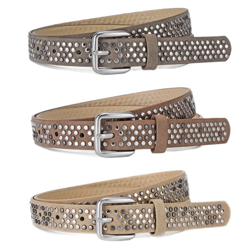 Luxury Design Business Waist Belt Retro Punk Waistband Suede Rivet Belt  Paired with Skirts Jeans