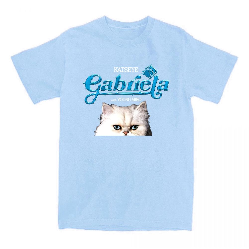 KATSEYE Gabriela Young Miko Remix T-shirt Cartoon Cat Graphic Print Tshirts Short Sleeve Fashion Women T Shirt Streetwear Unisex