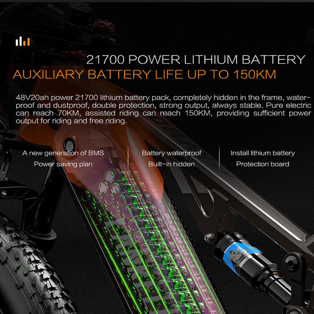 Elektrokolo Lankeleisi 26" 1000W Motor Do Všeho Terénu Ebike 48V 20AH Maximální Dojezd 150Km Nosnost 150Kg RV800