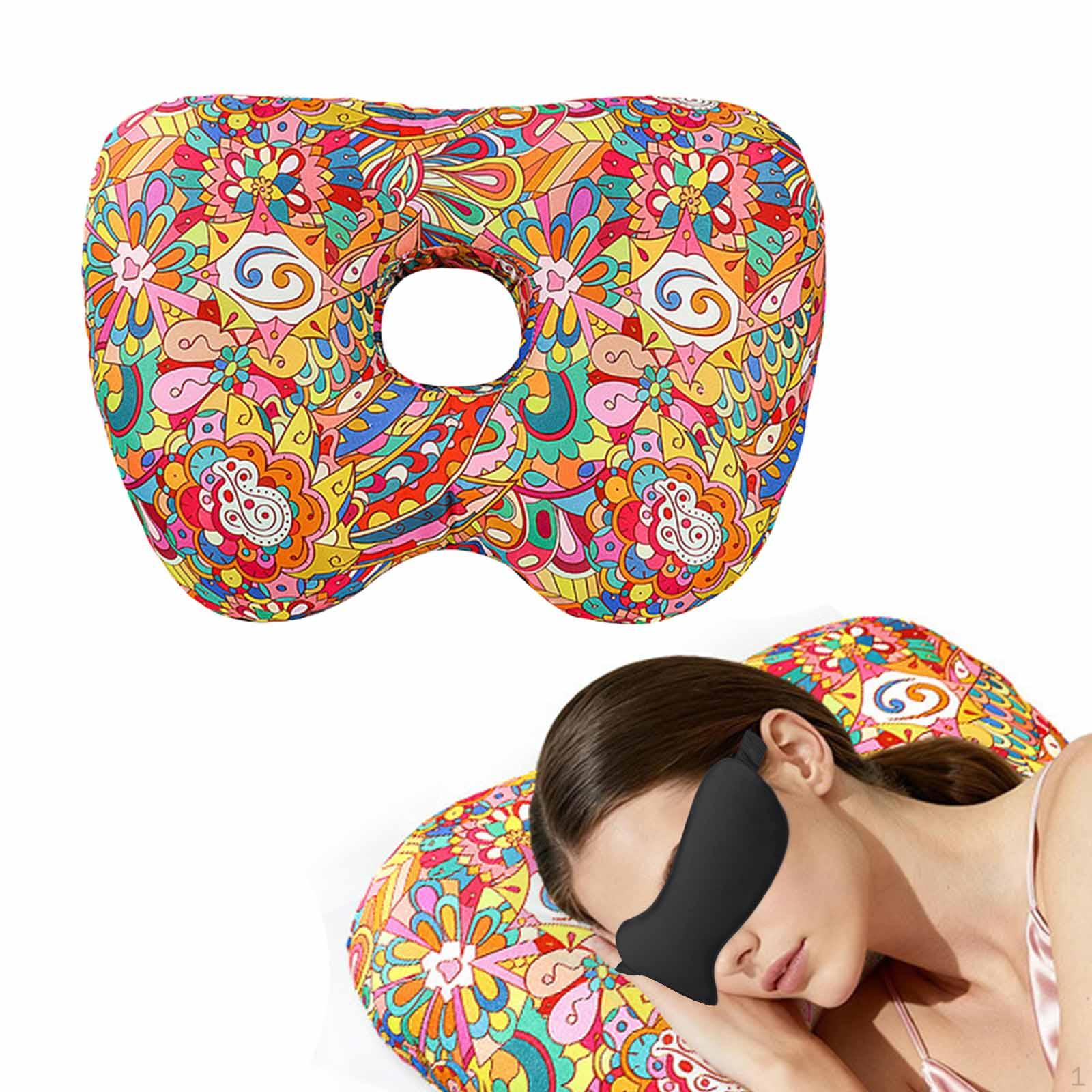 

Comfortable And Washable Ear Piercing Pillow with Pierced Support for Side Sleeping in The Colorful