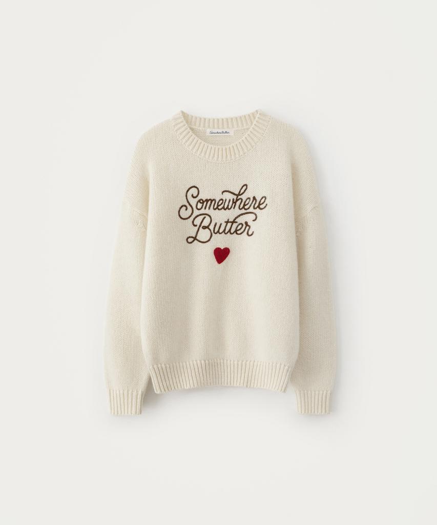 Sseomweeobeoteo Boucle Heart Wool Knit - Ivory