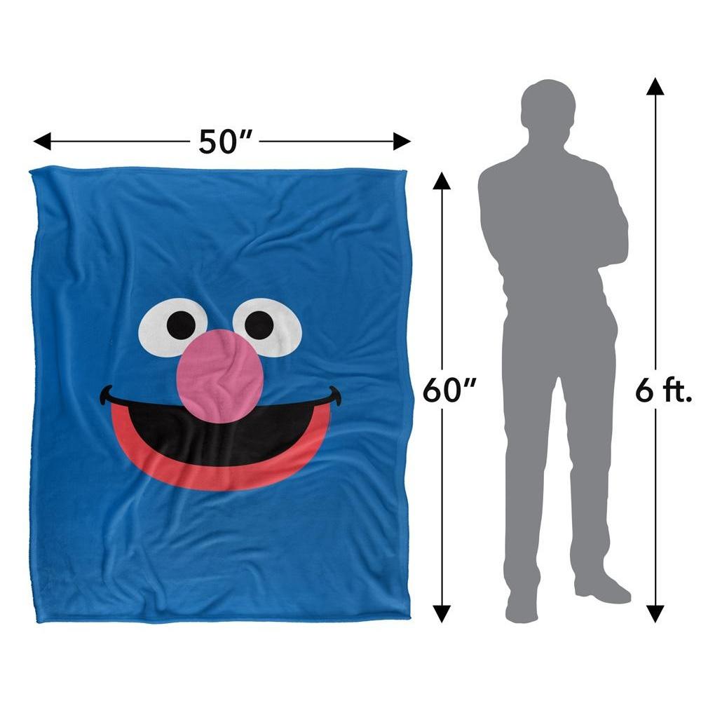 Sesame Street Face Grover Blanket