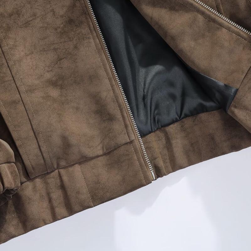 Maoren Men's American Retro Stand-Collar PU Leather Jacket