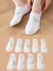 10 Pares de Meias Invisíveis Simples, Pacote de Meias Invisíveis Respiráveis de Corte Baixo, Meias e Meias-Calças Femininas