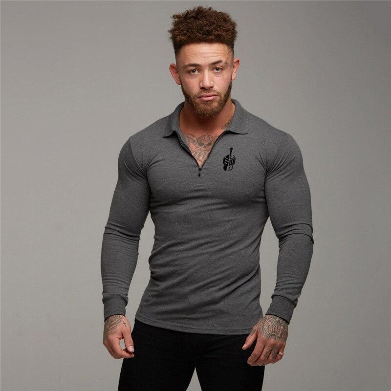 Muscleguys New Arrivals Business Casual High-quality Tops Men's Spring and Autumn Lapel Polo Shirt In Stock Available