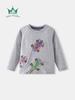 Kids' Cartoon Go-Kart Embroidered Long-Sleeve T-Shirt - Autumn/Winter Round Neck Top for Boys