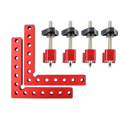 CarAngels Conjunto de Ferramentas de Fixação e Grampos de Canto Quadrado de Alumínio 90 Graus para Marcenaria, Kit, em Forma de L, Quadrado, (140x140mm)