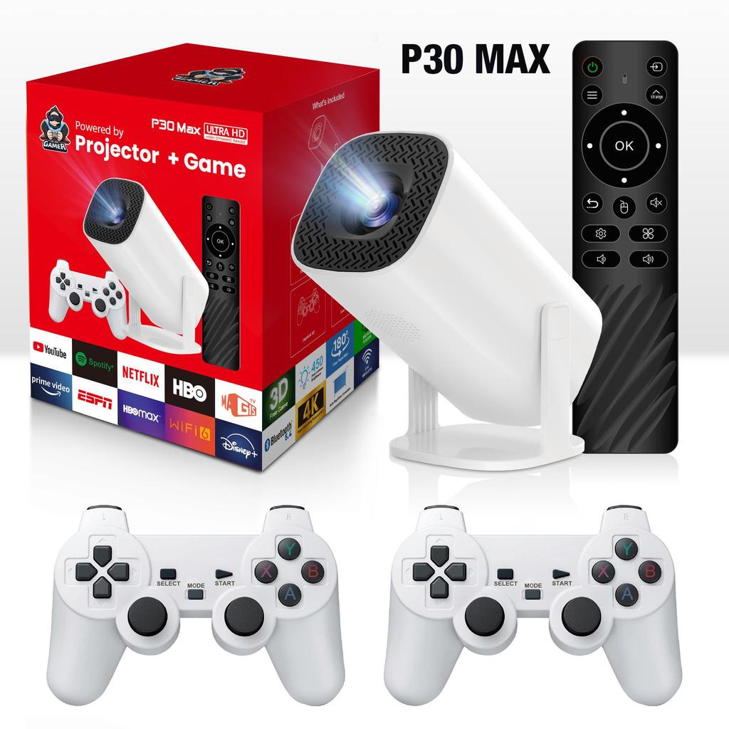 MAX300 Portable 4K HD Gaming Projector with Wireless Controller