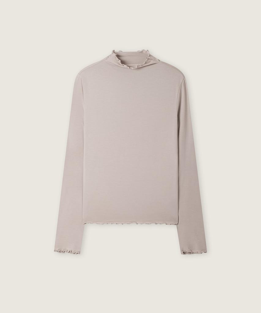 ROEM [All Day] Tencel Wavy High-Neck T-Shirt Rmlwg4Ta13