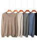 Men's V-Neck Loose Cashmere Knit Sweater - Autumn/Winter Base Layer