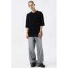 Customellow Black Soft Half Round Neck Sweater Cwwam25421bkx