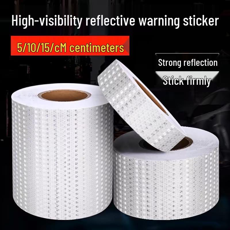 

Флуоресцентная светоотражающая защитная лента: Широкая 5-15 см, Предупредительная полоса против столкновений 5CM x 6m белый