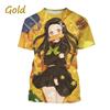 Demon Slayer Anime Character Collection 3D Printing Harajuku Style Nezuko Mitsuri Shinobu Kanao Unisex Short-sleeved Top