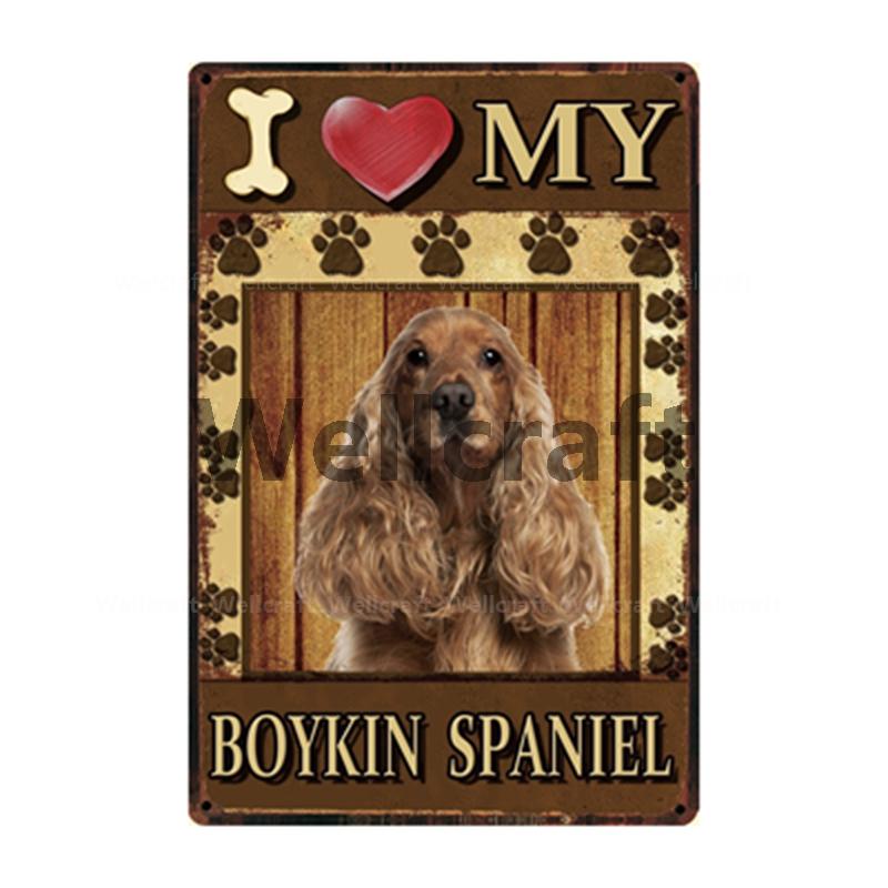 [ WellCraft ] I Love My Dog Border Collie Pug Labrador Metal Sign Tin Poster Home Decor Bar Wall Art Painting 20*30 CM Sizer  L6