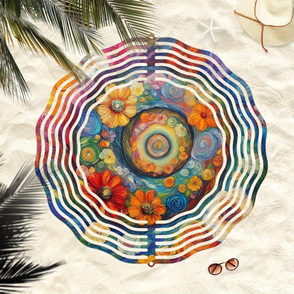 Starry Sky Fantasy Wind Chime 3D Swirl Dream Pattern Rotating Outdoor Decor for Garden Yard Holiday Thanksgiving Universal 360 Hook