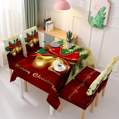 Festive Chair Covers Christmas Elastic Full Cover Waterproof Oilproof Tablecloth for Dining Table Home Decor