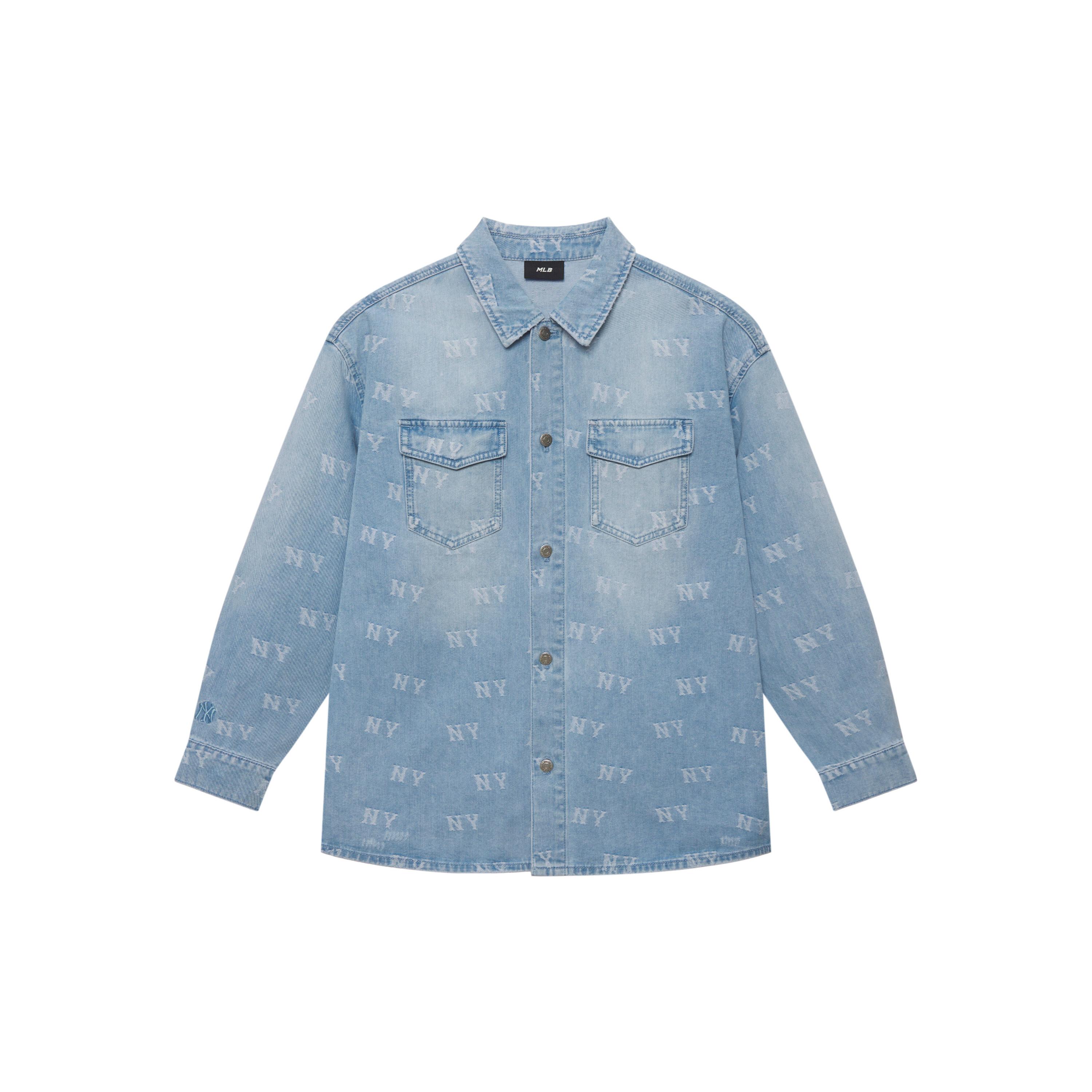 

Новая коллекция MLB MONOGRAM Рубашка New York Yankees SS25 Унисекс Светло-голубая 3ADRM0151-50BLL L