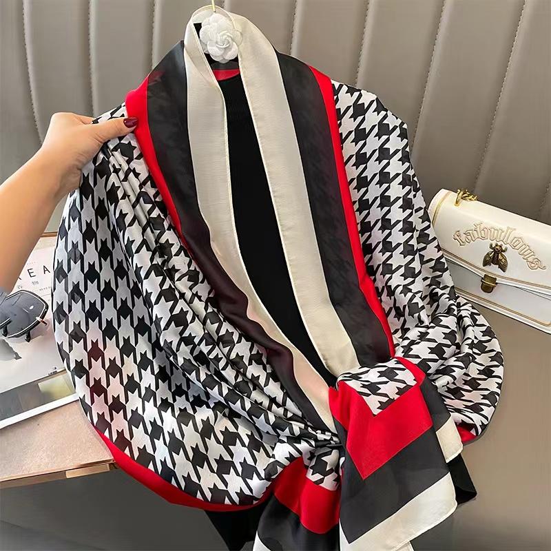 Spring Dustproof Print Shawls Winter Ethnic Style Satin Scarves Fashion Sunscreen Beach Towel Popular 180X90Cm Big Bandanna