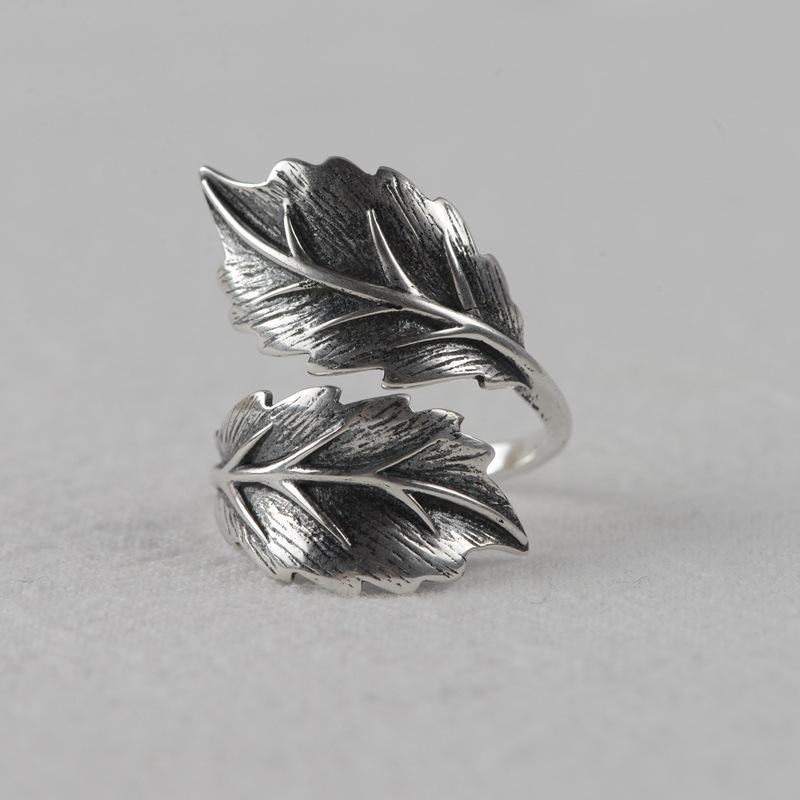 Buyee Copper Big Ring Finger Elegant Gary Leaf Open Ring For Woman Fashion Unique Design Fine Jewelry Circle