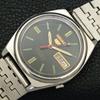 GENUINE VINTAGE SEIKO 5 AUTOMATIC 7019A JAPAN MENS BLACK DIAL WATCH a701903-5 R207-a701903