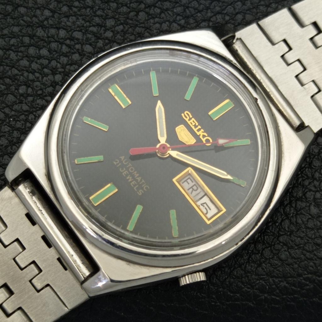 GENUINE VINTAGE SEIKO 5 AUTOMATIC 7019A JAPAN MENS BLACK DIAL WATCH a701903-5 R207-a701903