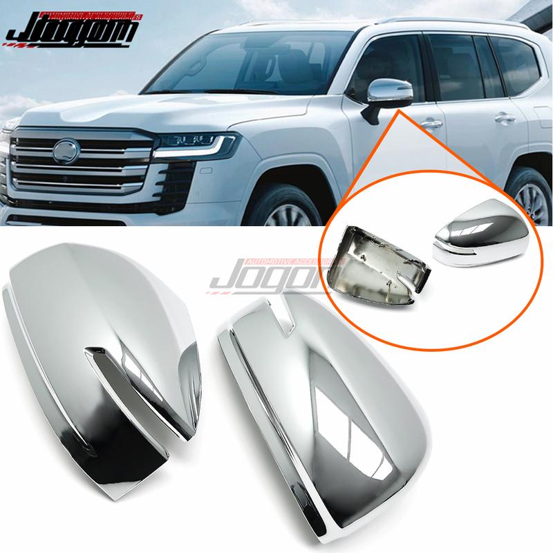 2pcs ABS Chrome Rear Mirror Caps Car Side Wing Rear View Mirror Cover Trim For Toyota Land Cruiser 300 Series LC300
