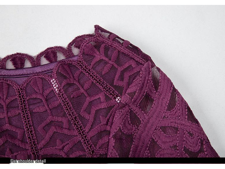 Versatile Plus Size Lace Embroidery Dress for Spring & Autumn