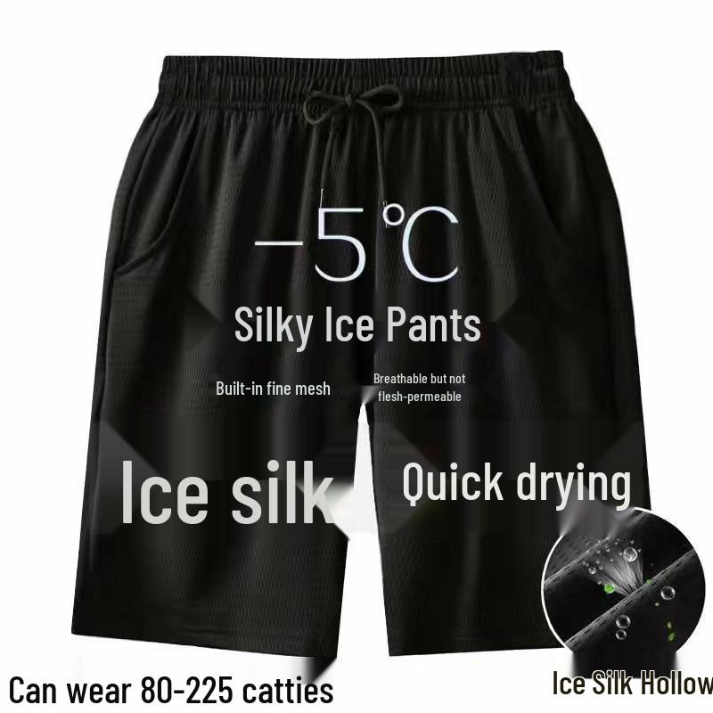 Affordable Men's Wide-Leg Ice Silk Mesh Quick-Dry Plus Size Casual Pants for Summer