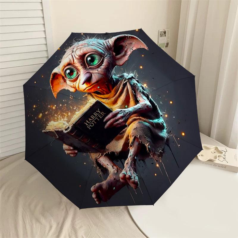 1 шт. Зонт Warner Harry Potter Dobby - 8 ребер, усиленный, автоматическое открытие, легкий и прочный - A40