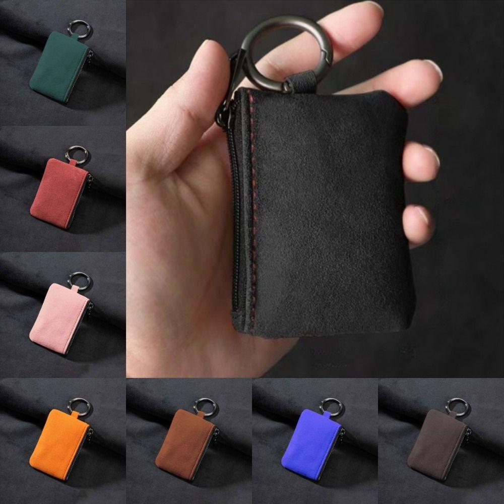 Multifunctional Zipper Key Pouch Bag Key Cover Unisex Coin Purse Suede Leather Key Case  Gift