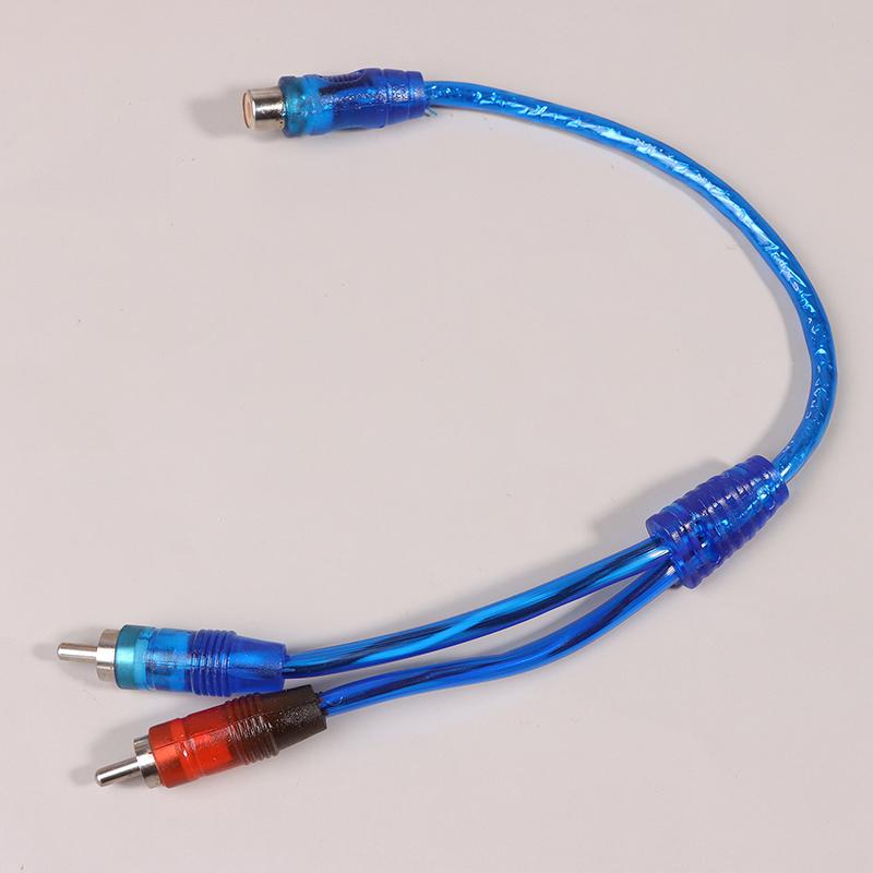 Car Mp3 Audio Rca Y Splitter 1Rca Female To 2Rca Male Adapter One Female To Two Male Cord Converter For Car Audio Amplifier