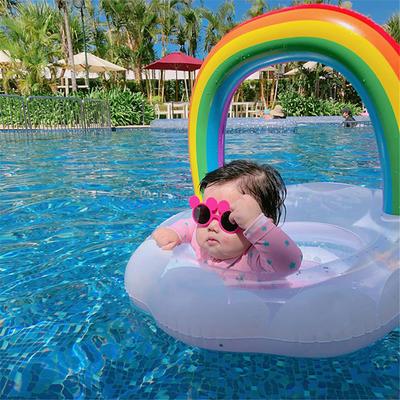 Baby Pool Float Flamingo Aufblasbare Matratze Regenbogen Schwimmring Kreis Schwimmen Kind Float Float Aufblasen Schwimmbecken Spielzeug Kinder
