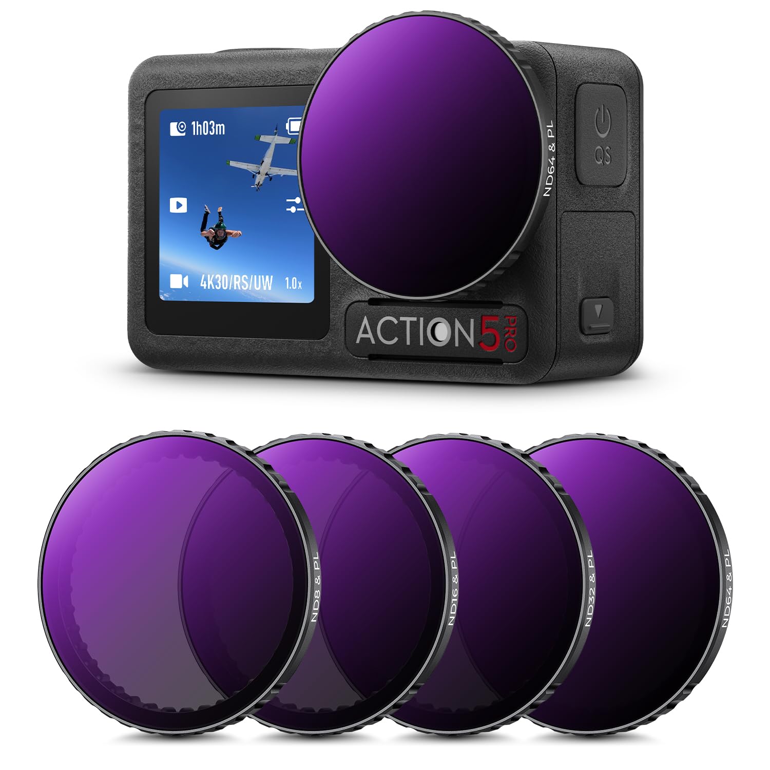 

Concept 2in1 filter set for Osmo Action ND filter Neutral density filter CPL filter Polarizing filter Lens protection AGC optical glass High