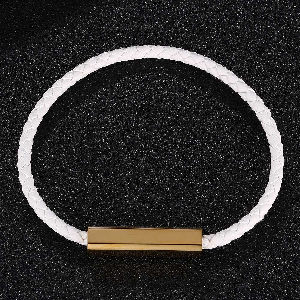 Trendy White Leather Bracelet Women Bangle Charm Women Wristband Jewelry Gift