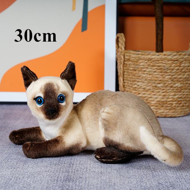 1pc 4 Colors INS Like Real Prone Cat Plush Doll Stuffed Pure Colors Grey White Yellow Kitten Toy Pets Animal Kids Gift