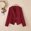 Women Turn Down Collar Long Sleeve Casual Thin Cardigan Blazer